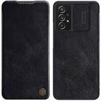 Nillkin Qin odinis atverčiamas dėklas Galaxy A73 – juodas -- Samsung Galaxy A73