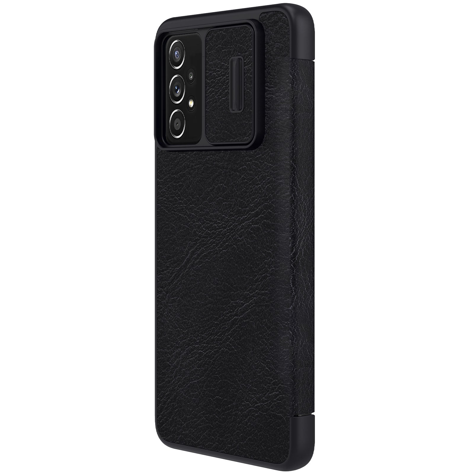 Nillkin Qin odinis atverčiamas dėklas Galaxy A73 – juodas -- Samsung Galaxy A73