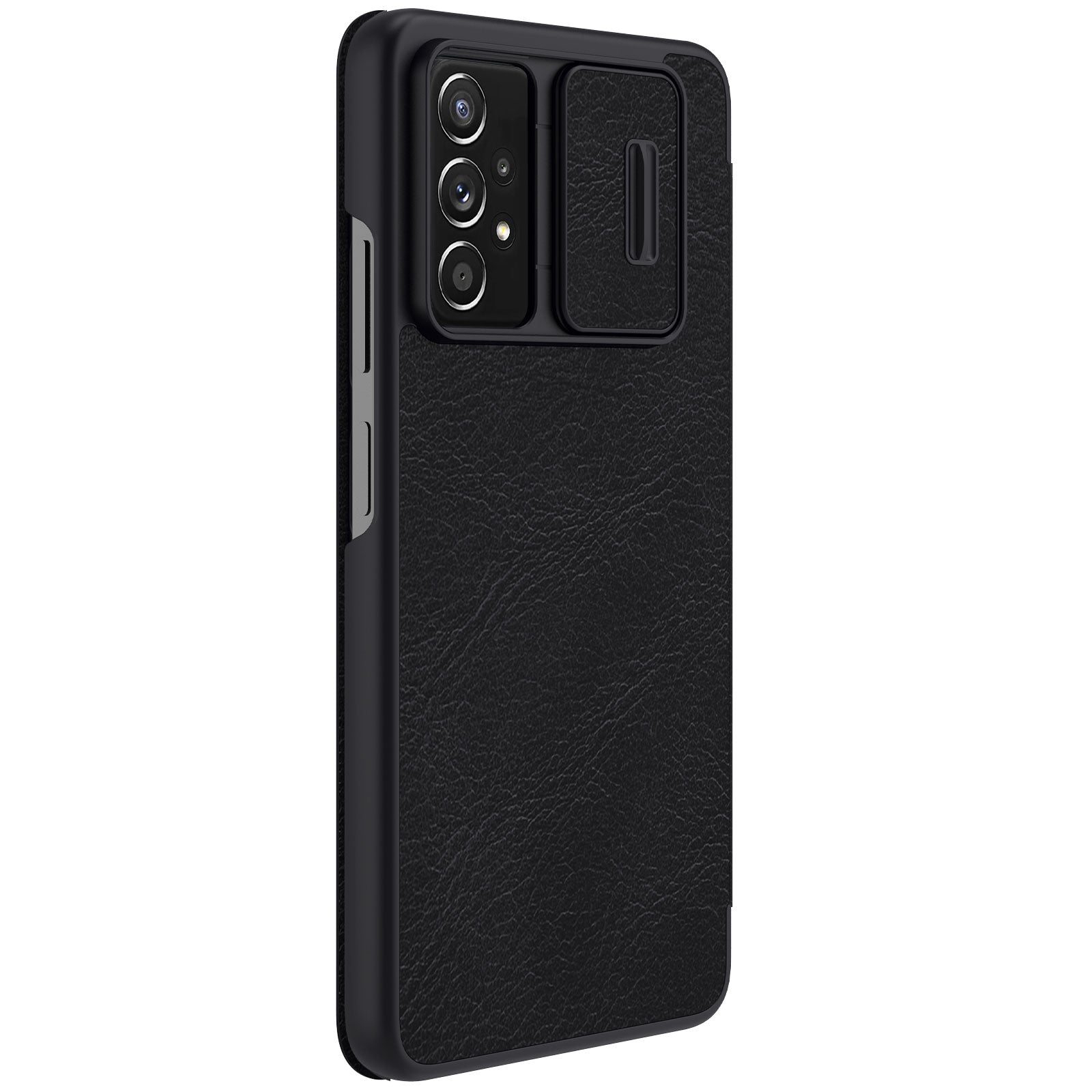 Nillkin Qin odinis atverčiamas dėklas Galaxy A73 – juodas -- Samsung Galaxy A73
