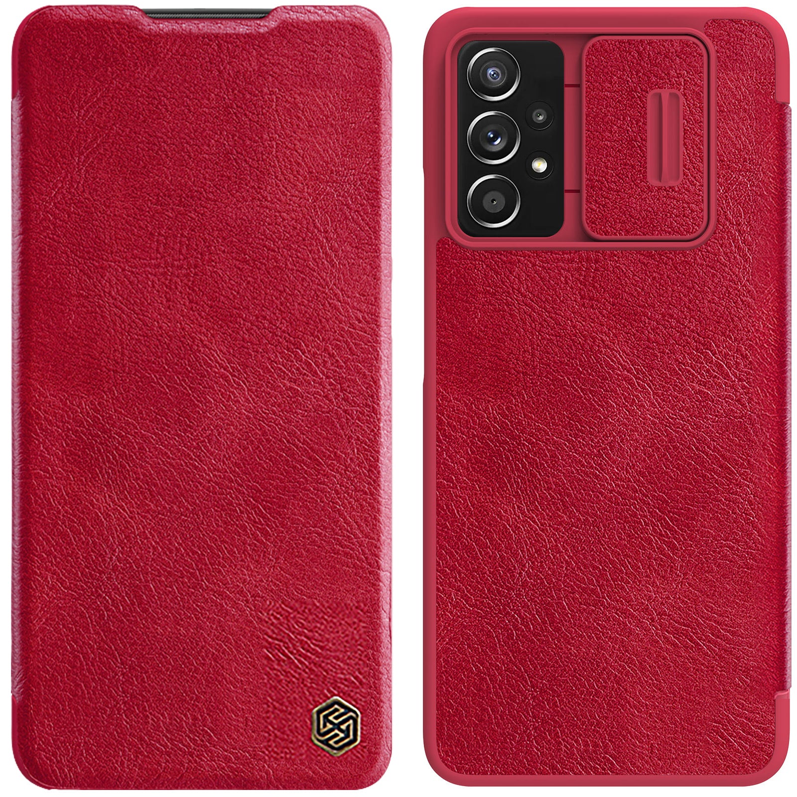 Nillkin Qin odinis dėklas Samsung Galaxy A73 – raudonas -- Samsung Galaxy A73