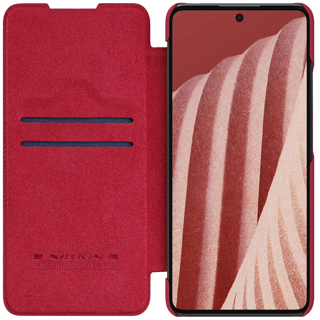 Nillkin Qin odinis dėklas Samsung Galaxy A73 – raudonas -- Samsung Galaxy A73