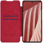 Nillkin Qin odinis dėklas Samsung Galaxy A73 – raudonas -- Samsung Galaxy A73