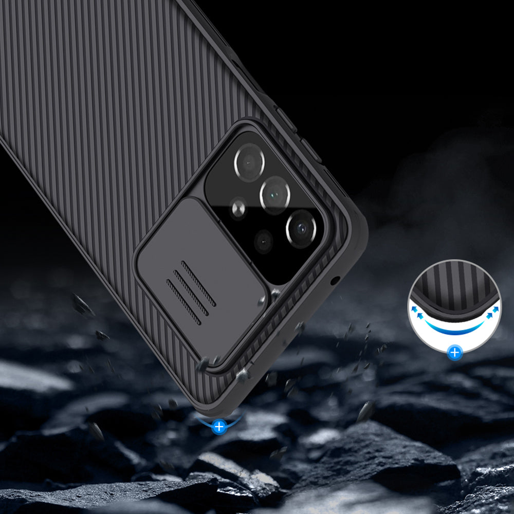 Nillkin CamShield Pro dėklas Samsung Galaxy A73 – juodas -- Samsung Galaxy A73
