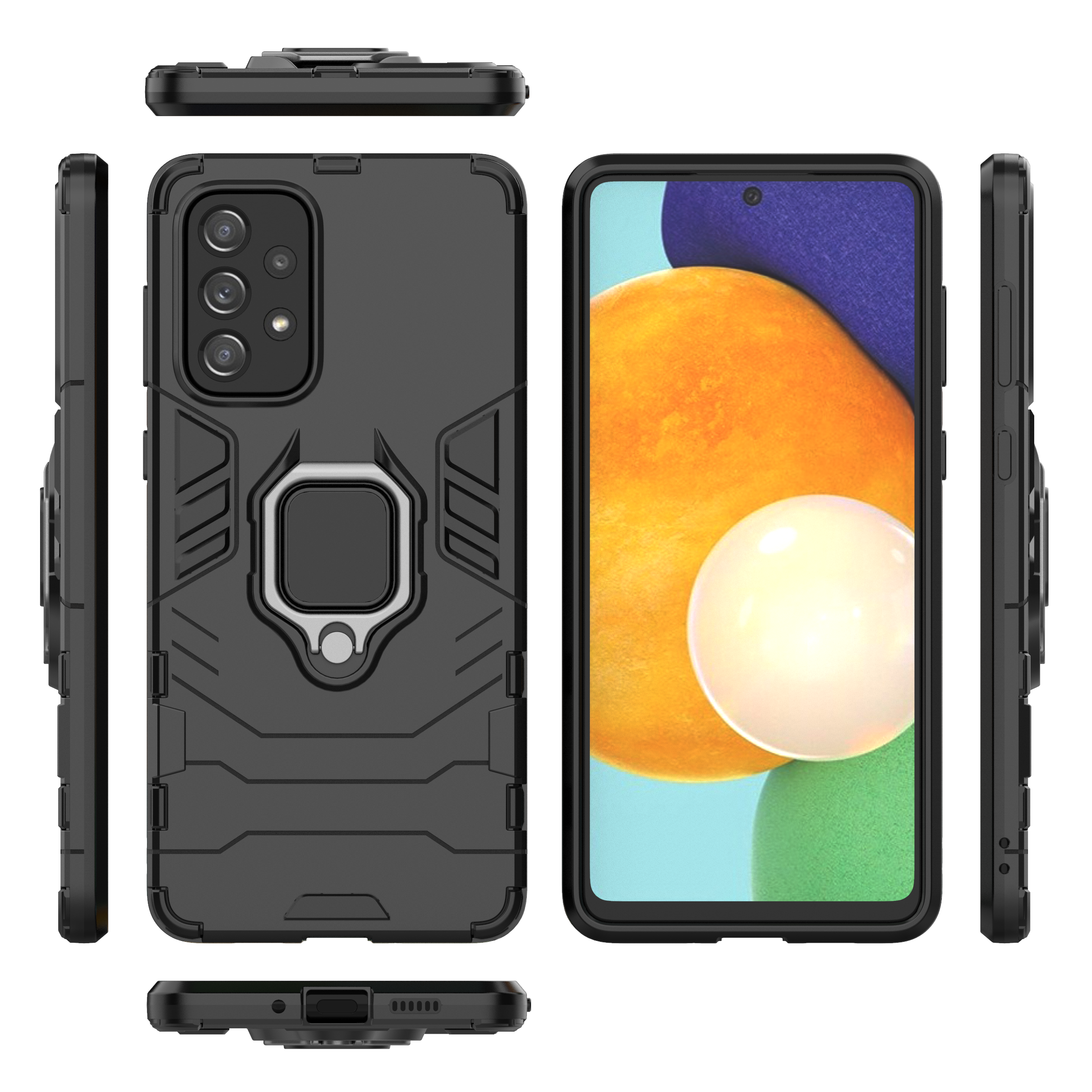 Ring Armor tvirtas dėklas Samsung Galaxy A73 – juodas -- Samsung Galaxy A73