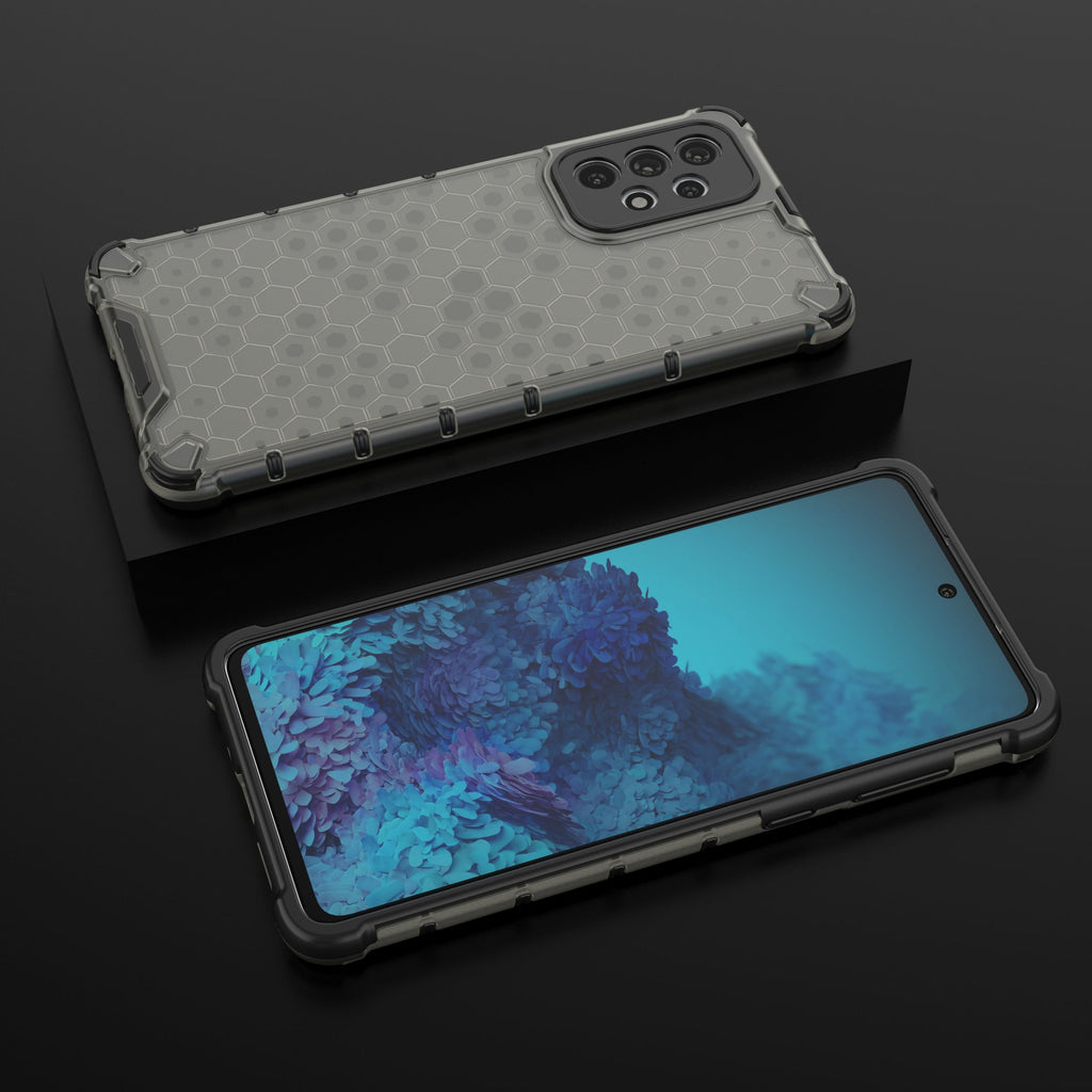 Apsauginis „Honeycomb“ dėklas Samsung Galaxy A73 – juodas -- Samsung Galaxy A73