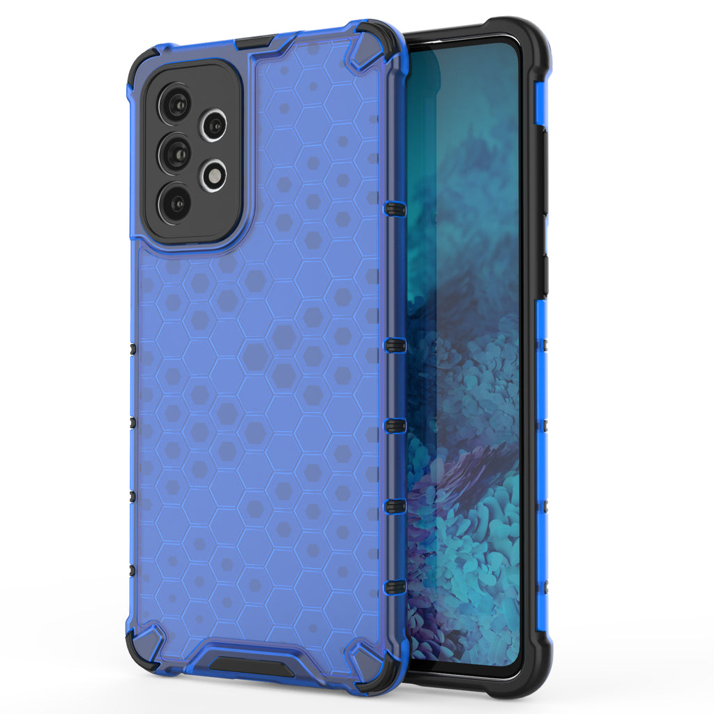 Šarvuotas korio rašto dėklas Galaxy A73 – mėlynas -- Samsung Galaxy A73