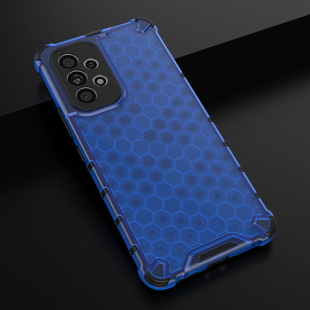 Šarvuotas korio rašto dėklas Galaxy A73 – mėlynas -- Samsung Galaxy A73