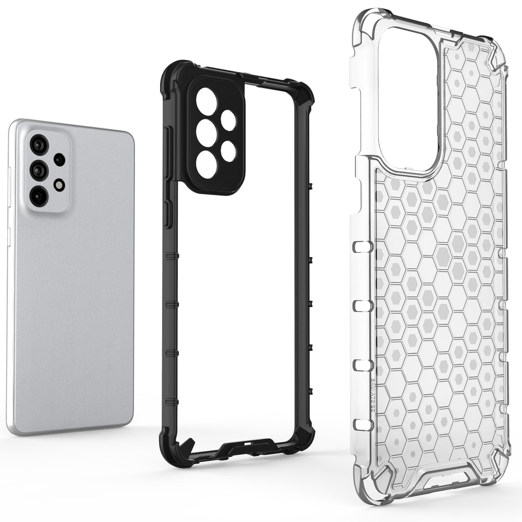 Šarvuotas korio rašto dėklas Galaxy A73 – mėlynas -- Samsung Galaxy A73