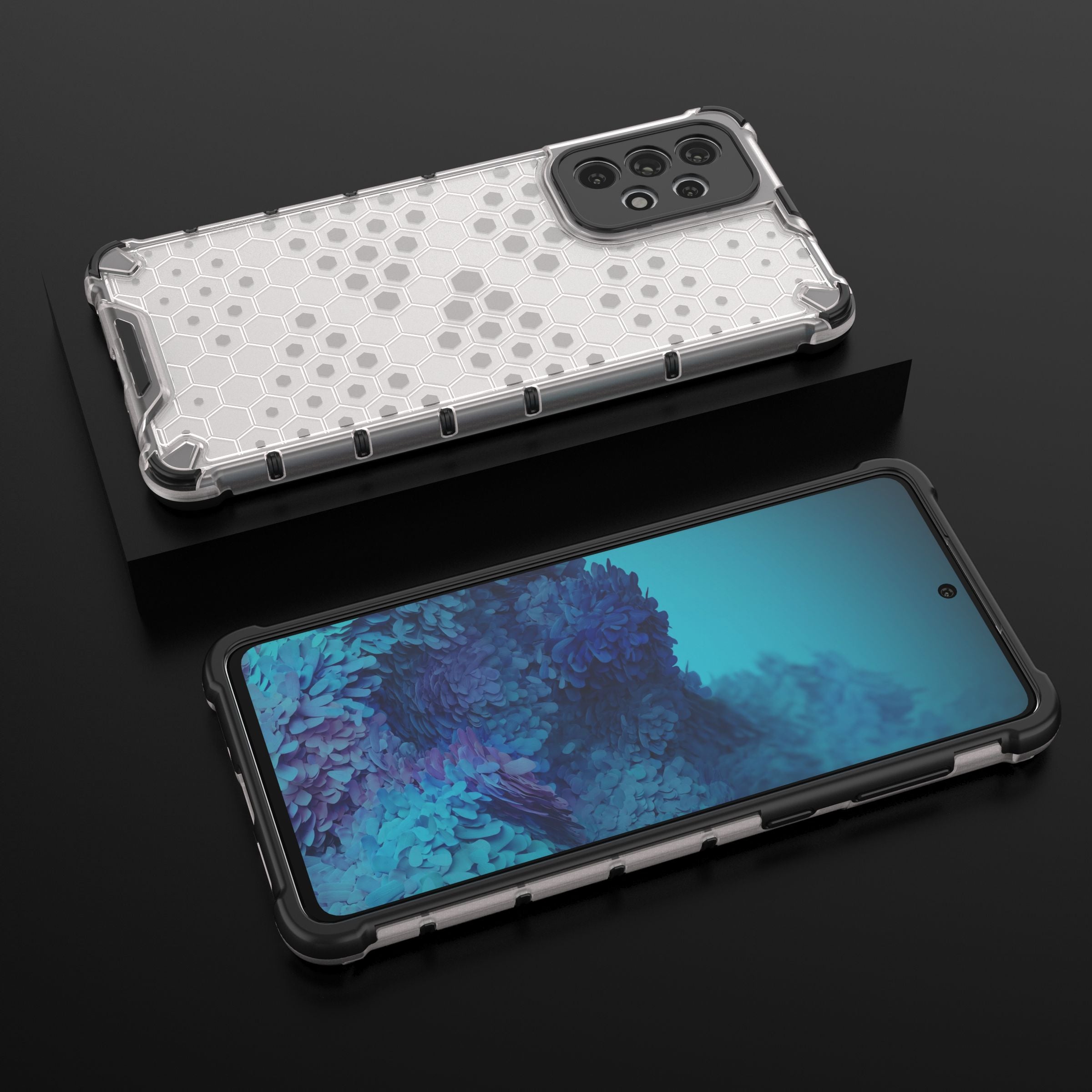Skaidrus hibridinis dėklas Samsung Galaxy A73 – Honeycomb -- Samsung Galaxy A73