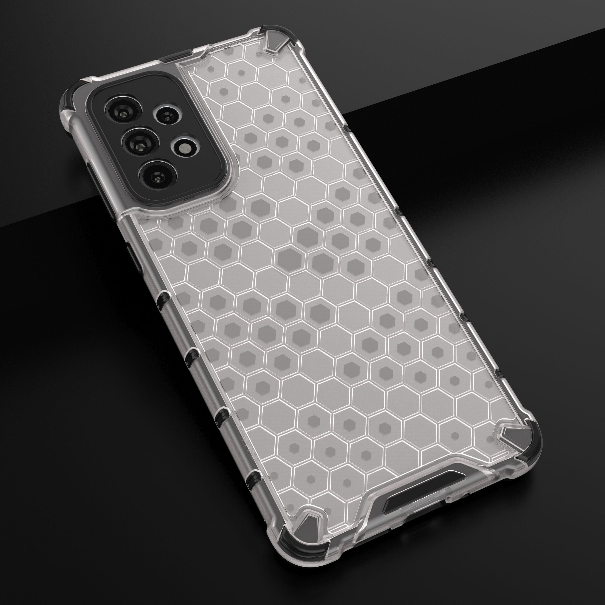 Skaidrus hibridinis dėklas Samsung Galaxy A73 – Honeycomb -- Samsung Galaxy A73