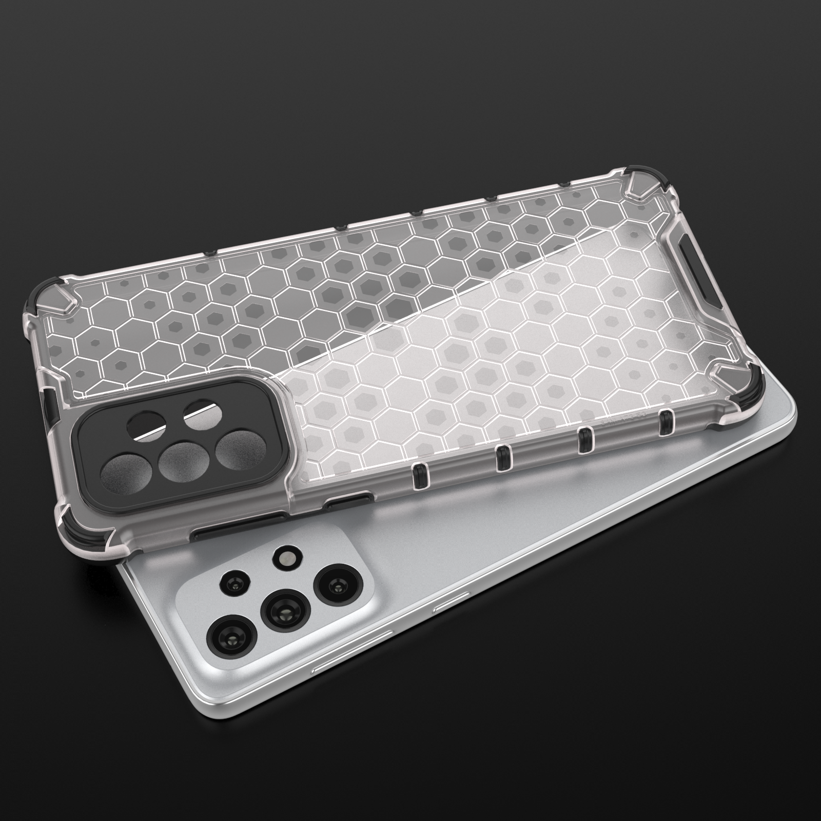 Skaidrus hibridinis dėklas Samsung Galaxy A73 – Honeycomb -- Samsung Galaxy A73