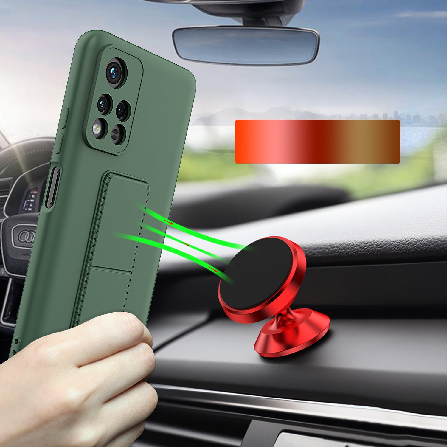 Wozinsky Kickstand dėklas Xiaomi Redmi Note 11S/11 – raudonas -- Xiaomi Redmi Note 11