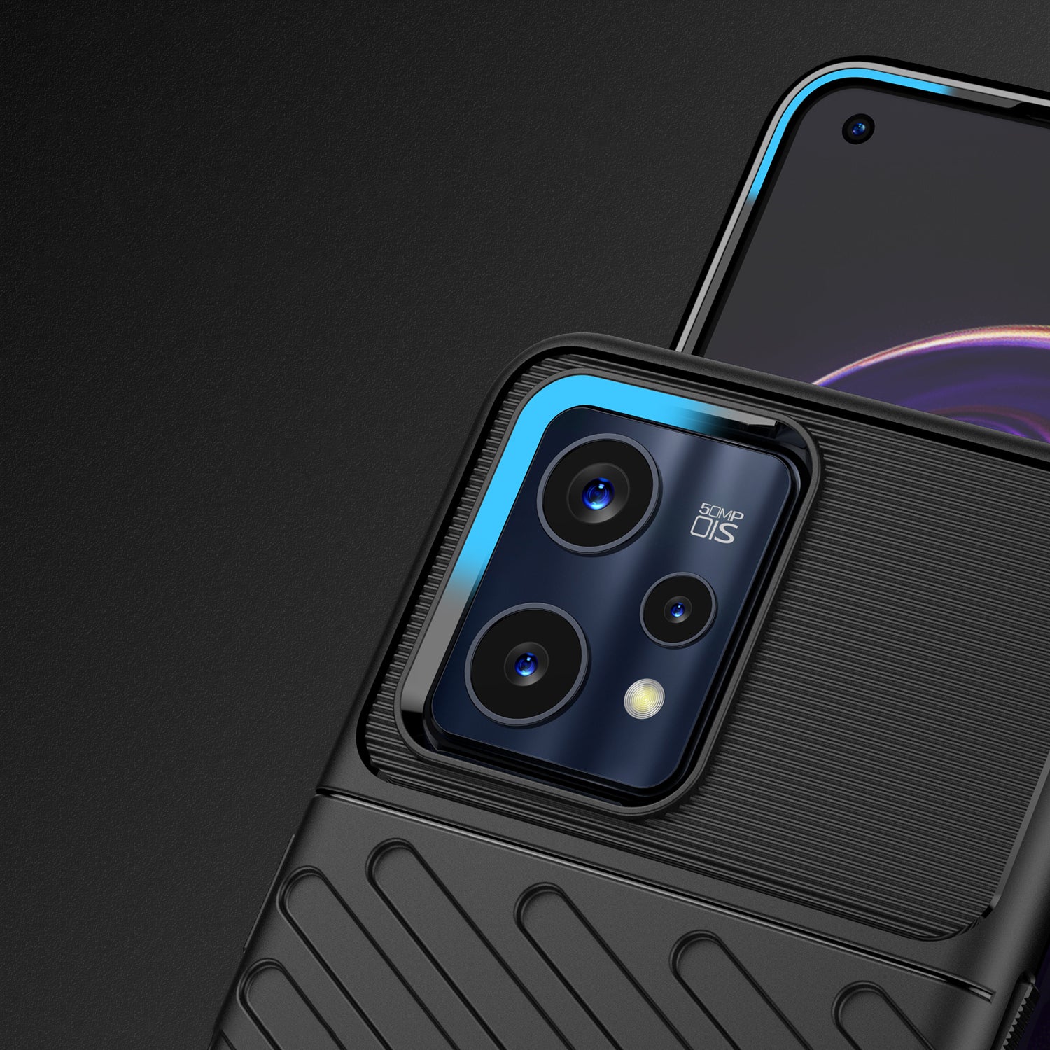 Thunder Case TPU dėklas Realme 9 Pro+ – juodas -- Realme 9 Pro+