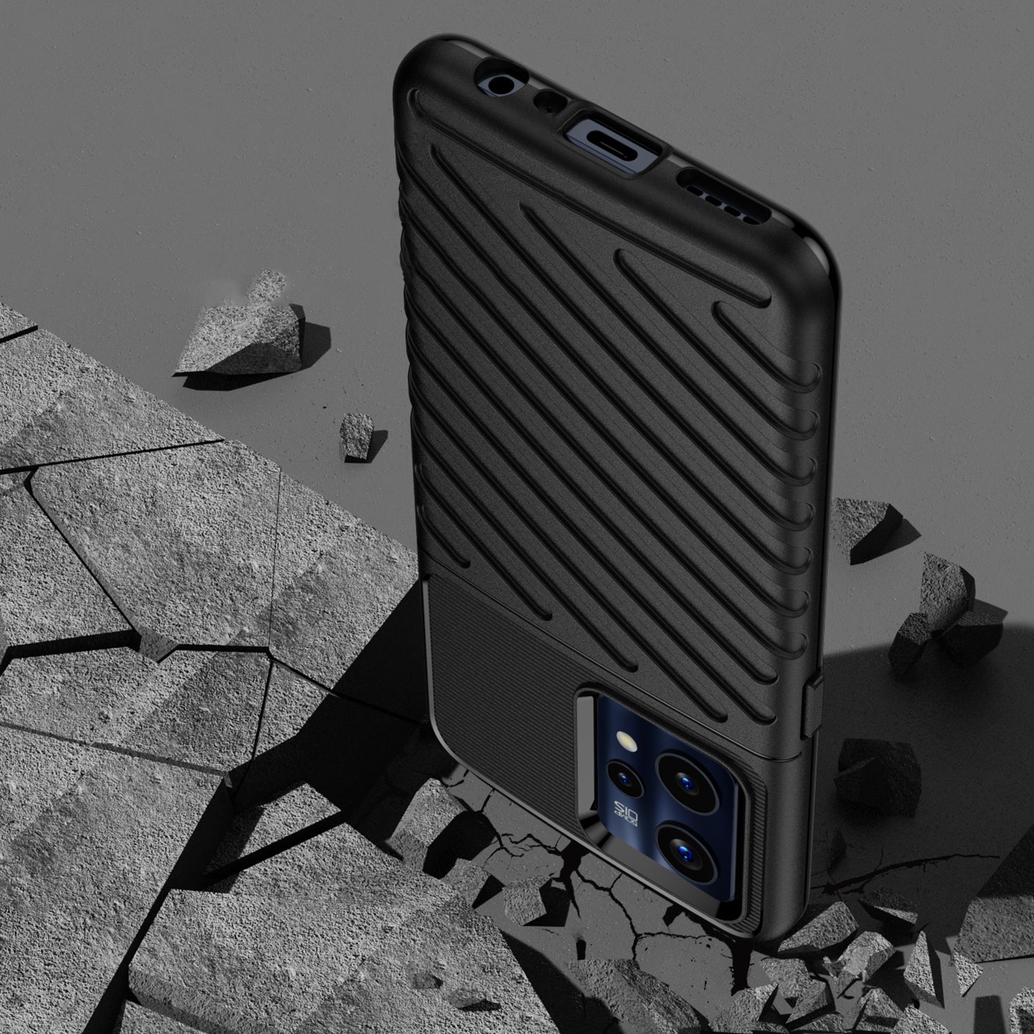Thunder Case TPU dėklas Realme 9 Pro+ – juodas -- Realme 9 Pro+
