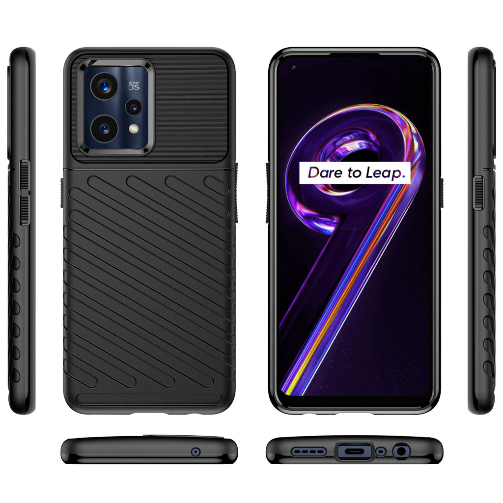 Thunder Case TPU dėklas Realme 9 Pro+ – juodas -- Realme 9 Pro+