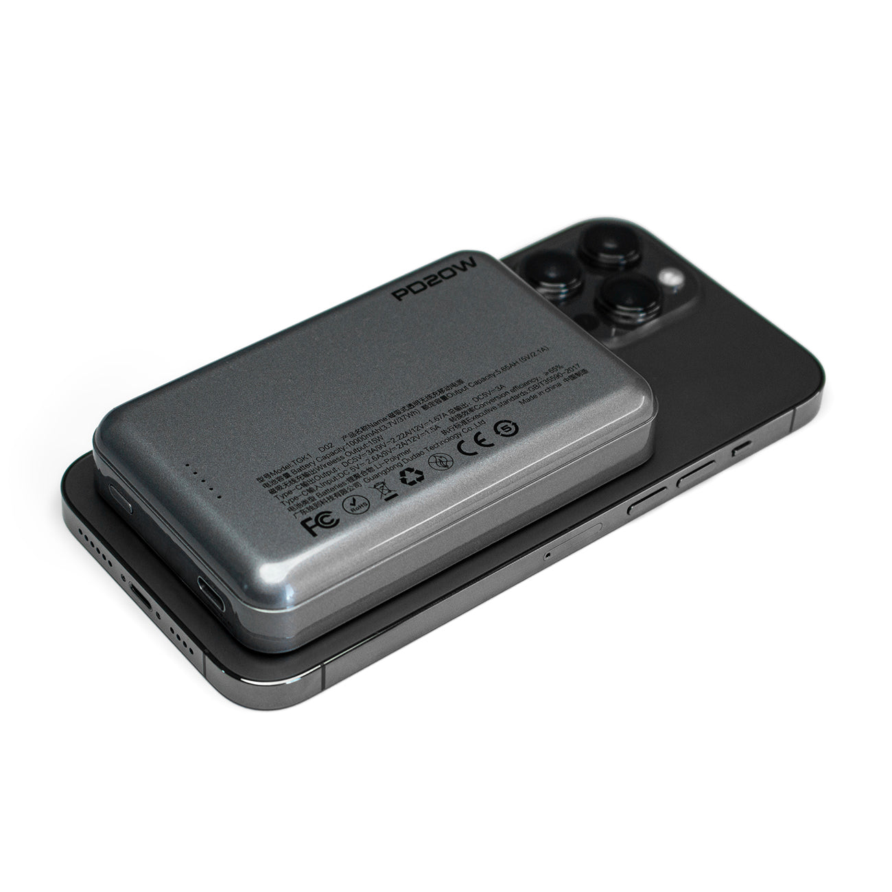 Dudao TGK1 išorinė baterija su MagSafe belaidžiu įkrovikliu 20W 10000mAh juoda (TGK1-black)
