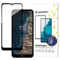 Wozinsky Full Glue grūdintas stiklas Nokia C20/C10 viso ekrano dangtelis juodas