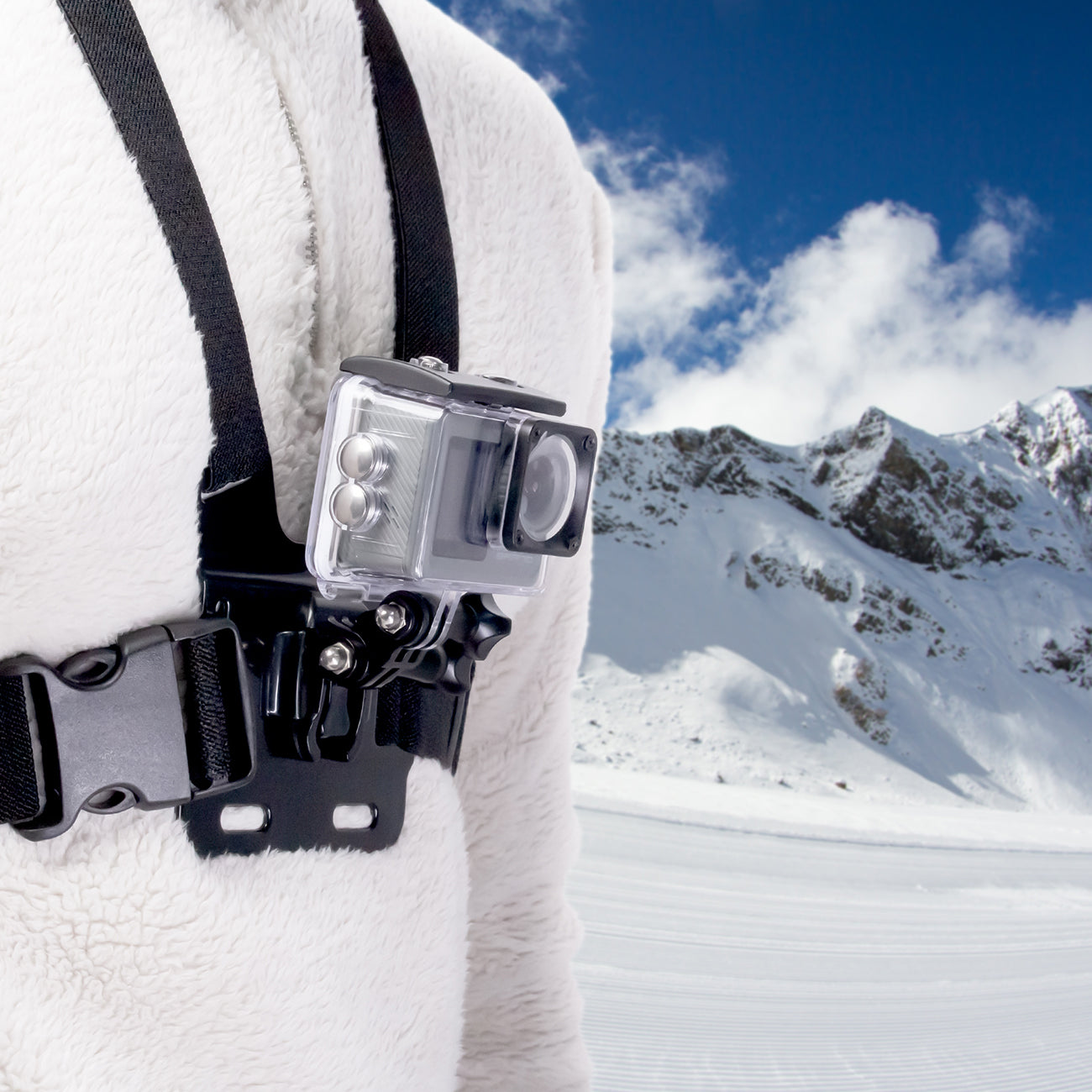 Krūtinės tvirtinimas - Krūtinės dirža GoPro SJCAM sportinėms kameroms - juoda -- Cycling Accessories