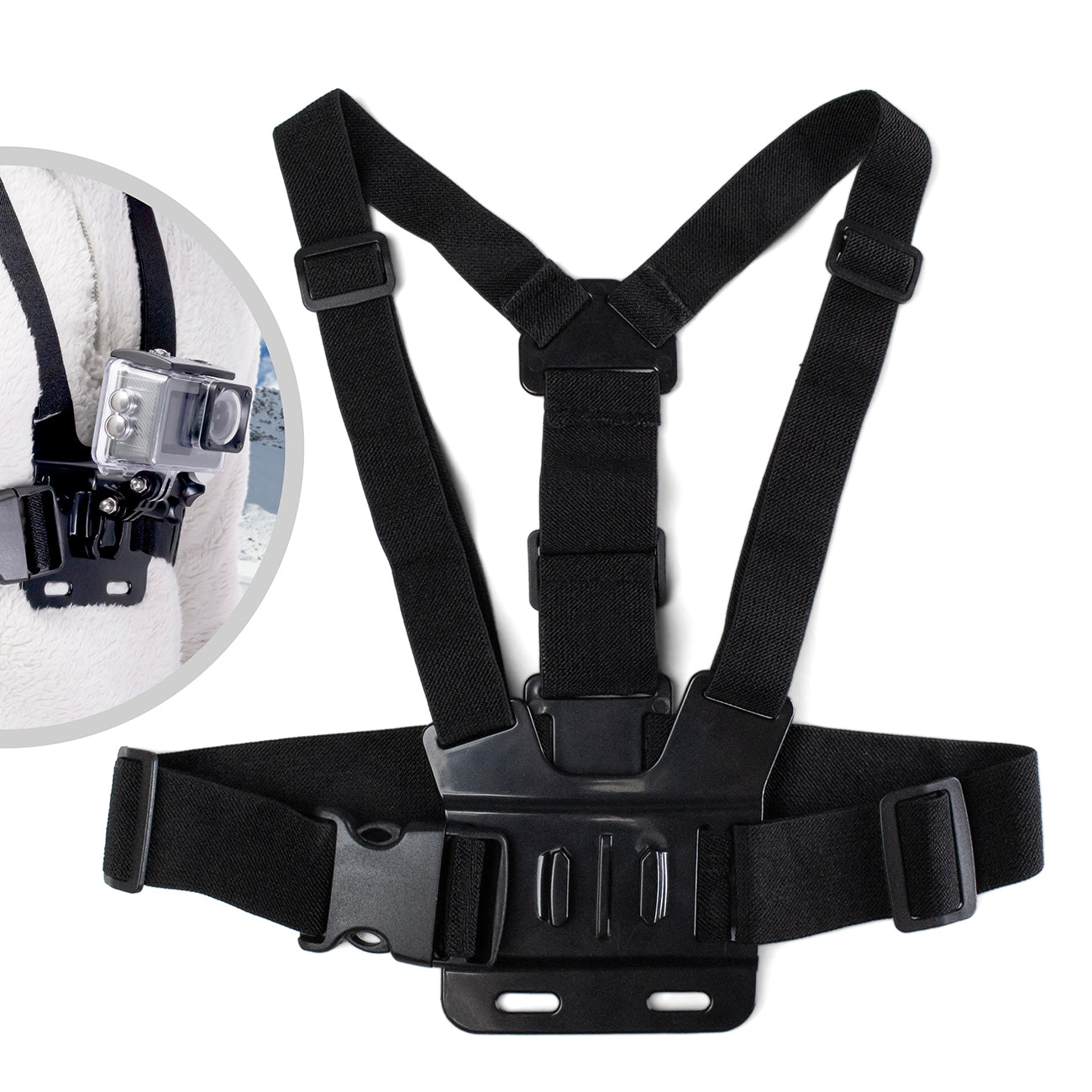 Krūtinės tvirtinimas - Krūtinės dirža GoPro SJCAM sportinėms kameroms - juoda -- Cycling Accessories