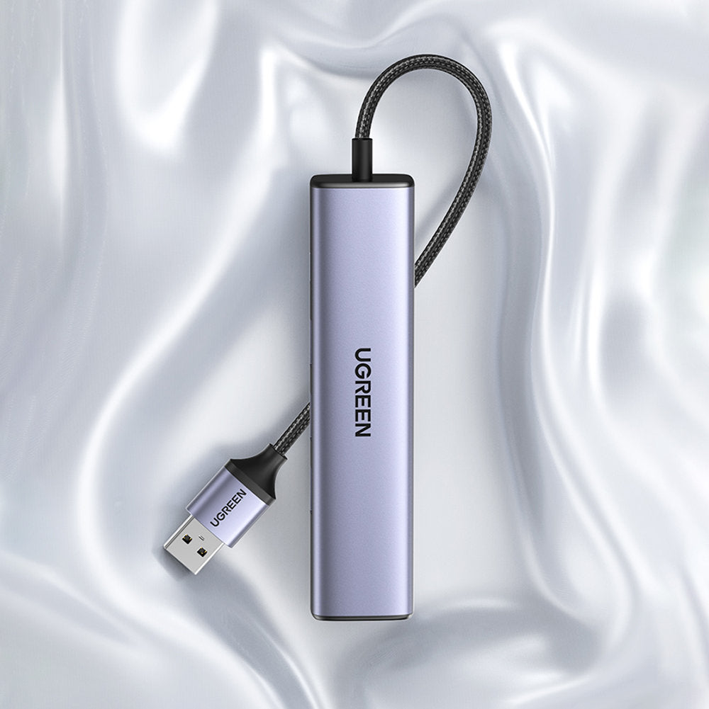 Ugreen daugiafunkcis adapteris HUB USB 3.0 - 3 x USB / Ethernet RJ-45 / USB Type C PD pilkas (CM475) -- USB Hubs