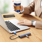 Ugreen daugiafunkcis adapteris HUB USB 3.0 - 3 x USB / Ethernet RJ-45 / USB Type C PD pilkas (CM475) -- USB Hubs
