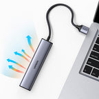 Ugreen daugiafunkcis adapteris HUB USB 3.0 - 3 x USB / Ethernet RJ-45 / USB Type C PD pilkas (CM475) -- USB Hubs
