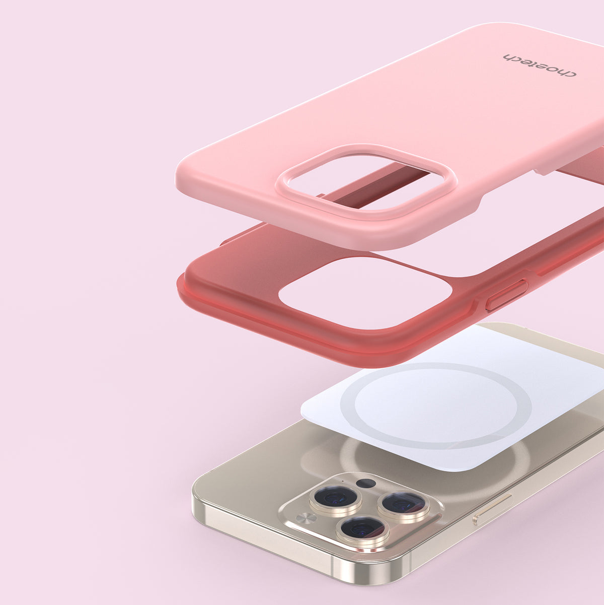 Choetech MagSafe dėklas iPhone 13 Pro Max – rožinis