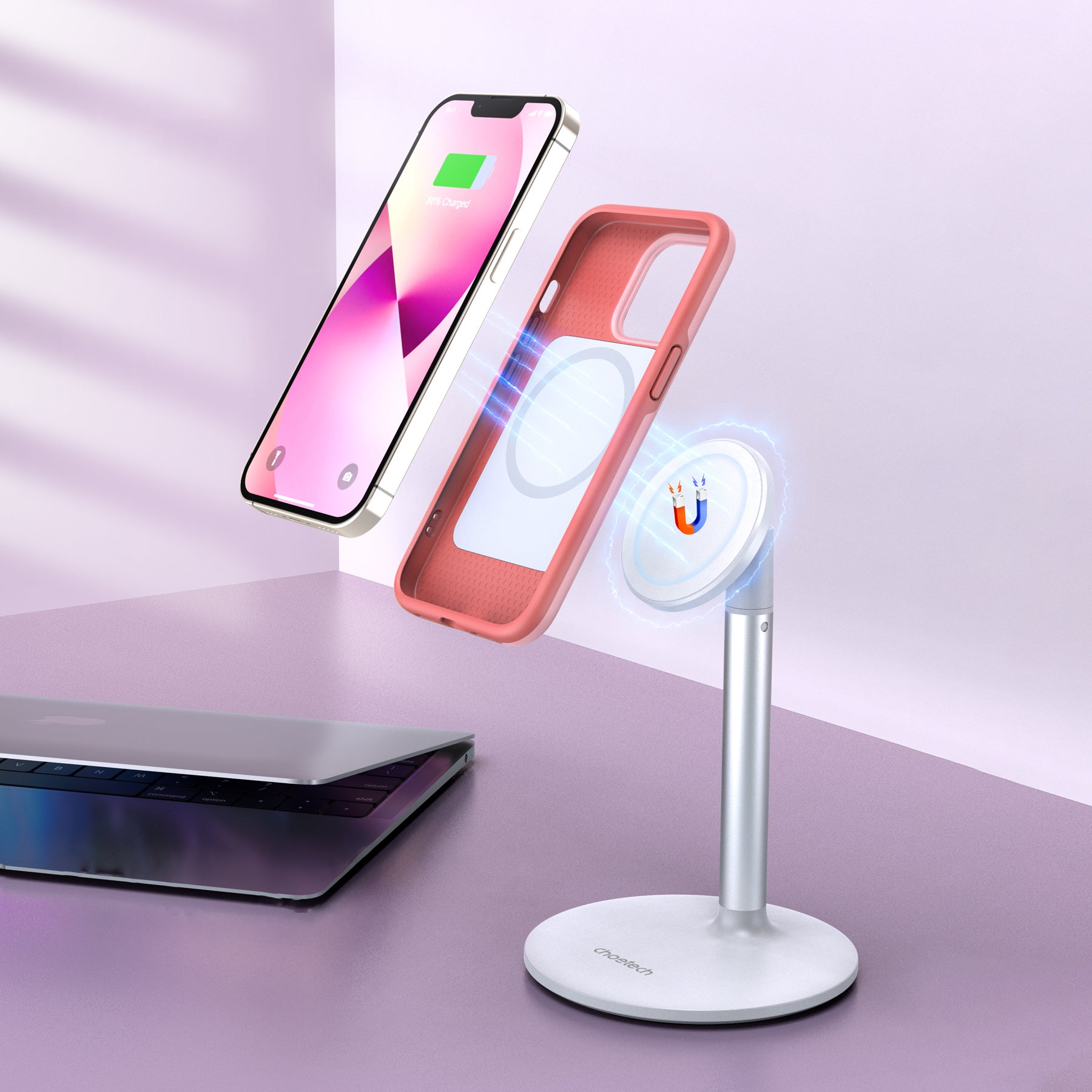 Choetech MagSafe dėklas iPhone 13 Pro Max – rožinis