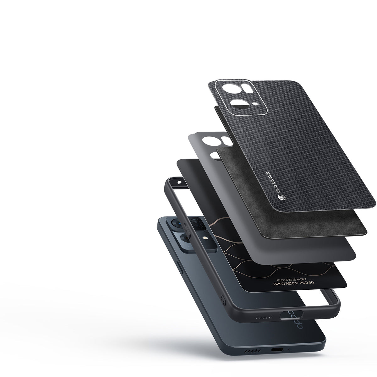 Dux Ducis Fino dėklas Oppo Reno7 Pro 5G – juodas -- Oppo Reno 7 Pro