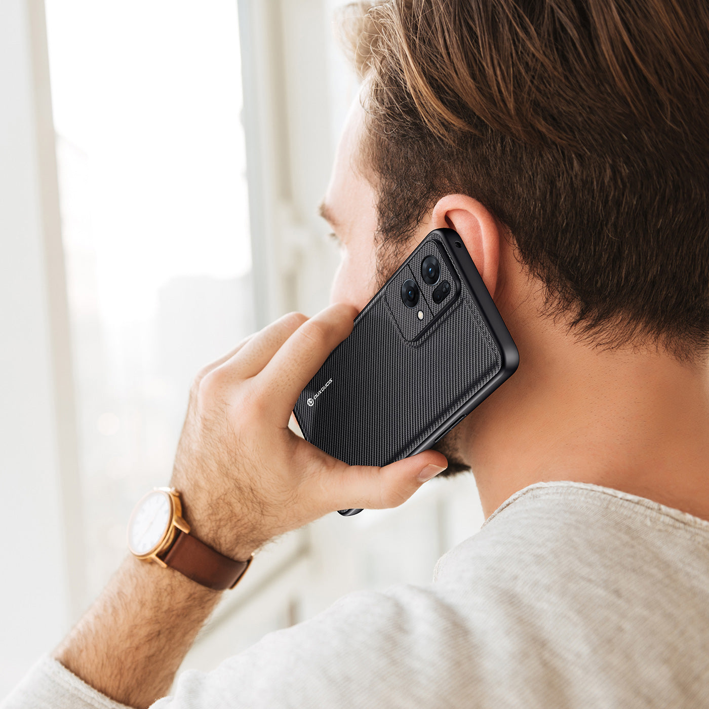 Dux Ducis Fino dėklas Oppo Reno7 Pro 5G – juodas -- Oppo Reno 7 Pro