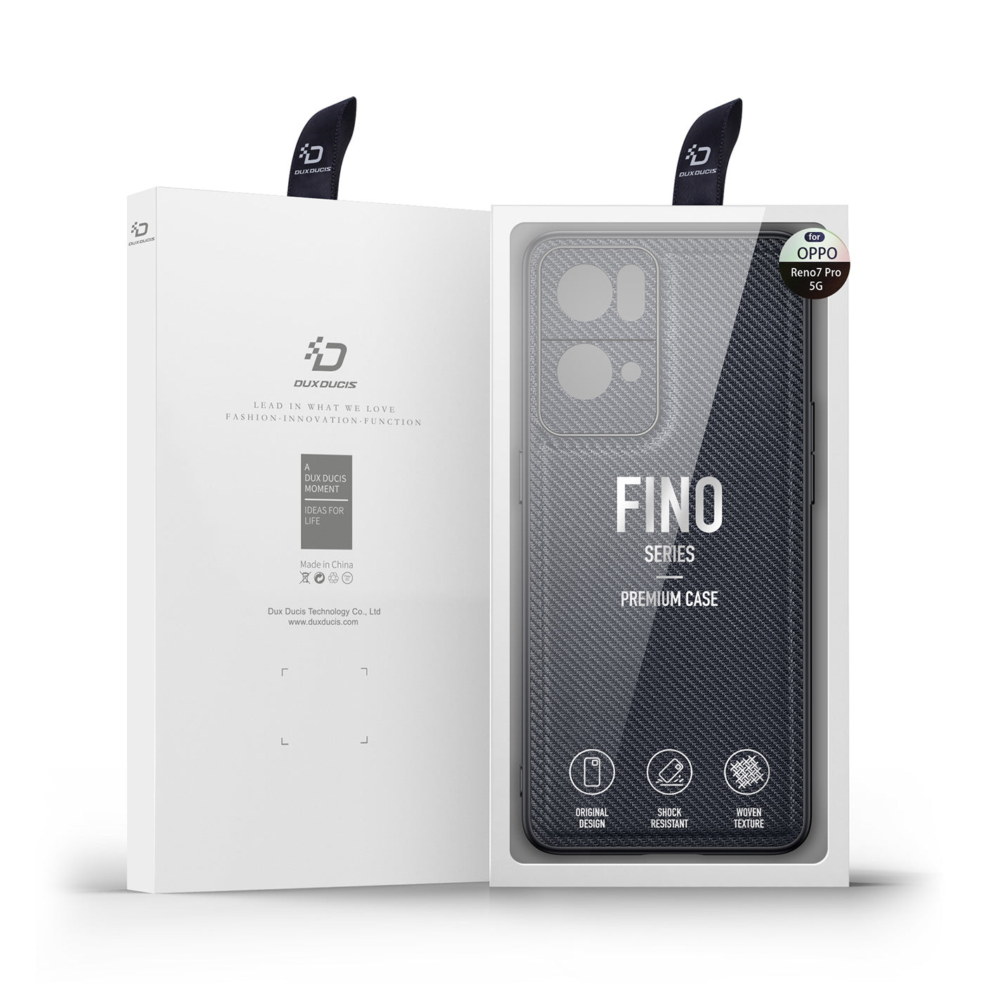 Dux Ducis Fino dėklas Oppo Reno7 Pro 5G – juodas -- Oppo Reno 7 Pro