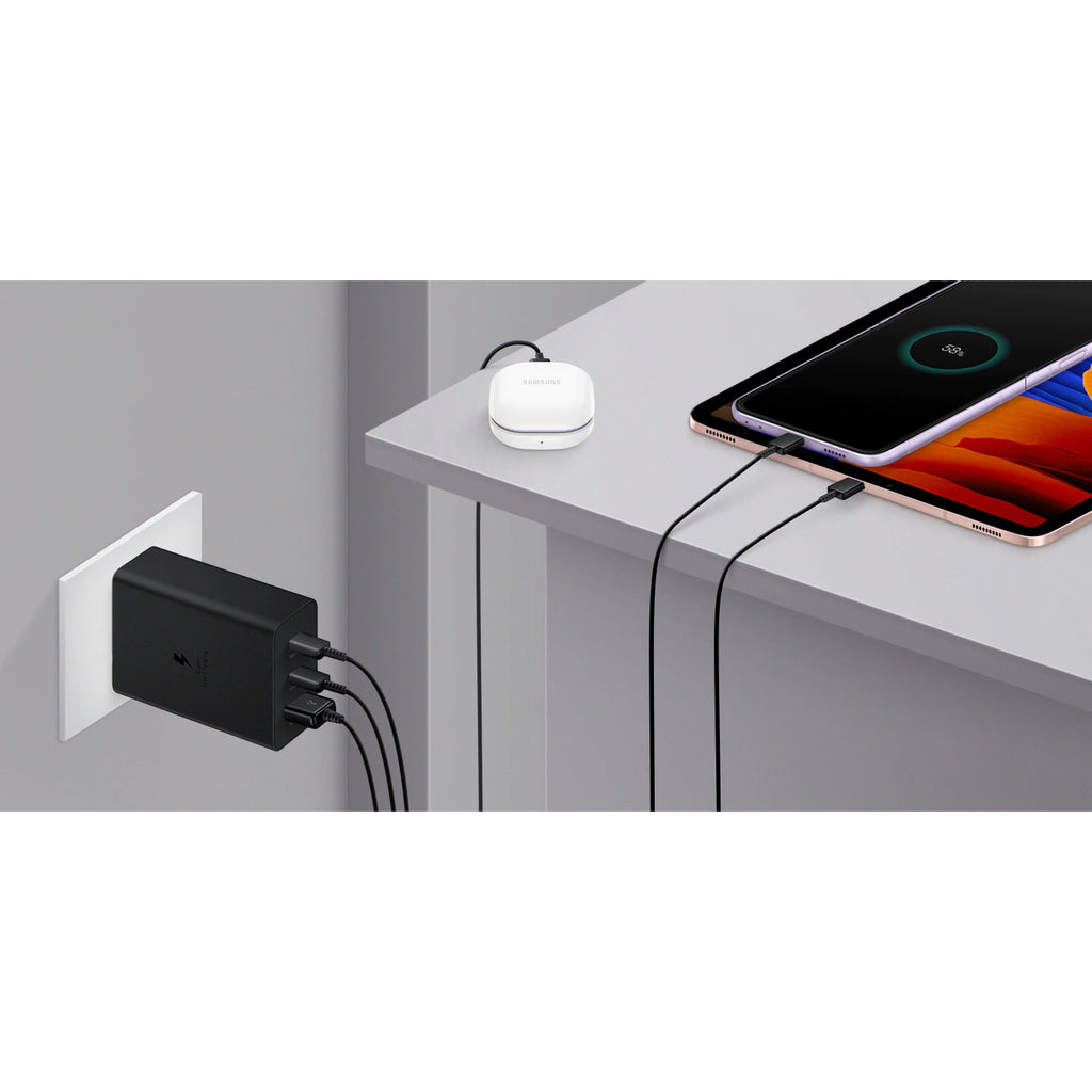 Samsung įkroviklis EP-T6530NBEGEU 2x USB Type C / USB PPS, Power Delivery PD 65W, QC 3.0, AFC, FCP - juodas