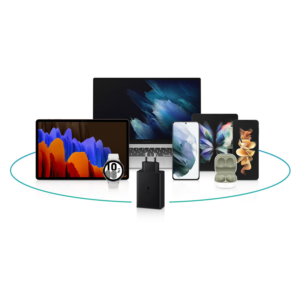 Samsung įkroviklis EP-T6530NBEGEU 2x USB Type C / USB PPS, Power Delivery PD 65W, QC 3.0, AFC, FCP - juodas