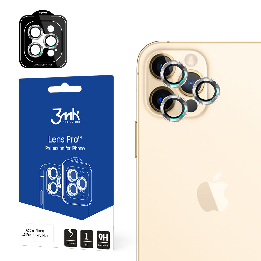 3MK Lens Protection Pro iPhone 12 Pro Max fotoaparato objektyvo apsauga su tvirtinimo rėmeliu 1 vnt. -- iPhone 12 Pro Max