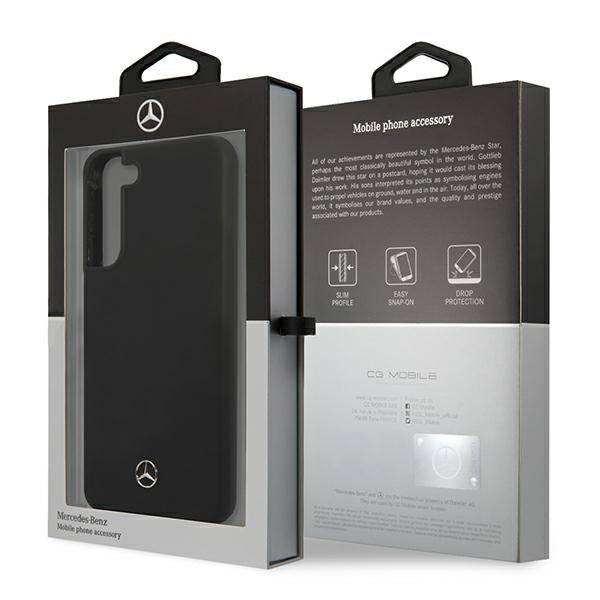 Mercedes silikoninis dėklas Samsung Galaxy S22+ – juodas -- Samsung Galaxy S22+