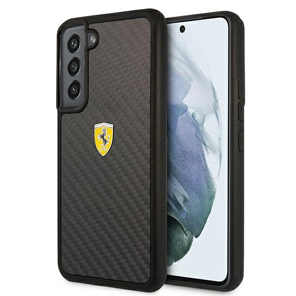 Ferrari karboninis dėklas Galaxy S22 – juodas -- Samsung Galaxy S22