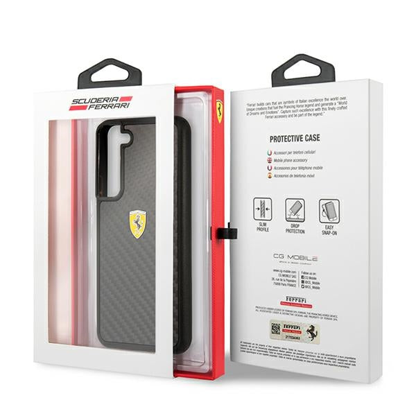 Ferrari karboninis dėklas Galaxy S22 – juodas -- Samsung Galaxy S22