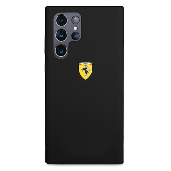 Ferrari silikoninis dėklas Galaxy S22 Ultra – juodas -- Samsung Galaxy S22 Ultra