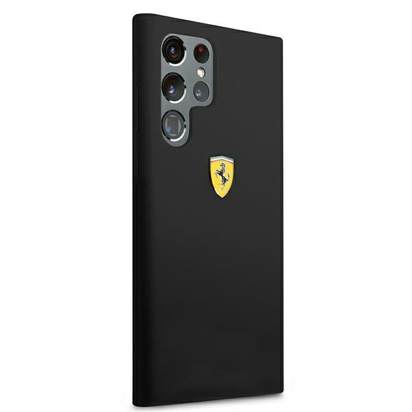 Ferrari silikoninis dėklas Galaxy S22 Ultra – juodas -- Samsung Galaxy S22 Ultra