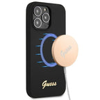 Guess MagSafe silikoninis dėklas iPhone 13/13 Pro – juodas -- iPhone 13 Pro