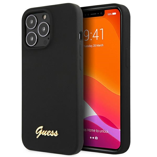 Guess MagSafe silikoninis dėklas iPhone 13/13 Pro – juodas -- iPhone 13 Pro