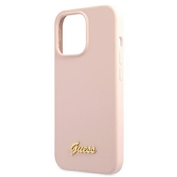 Guess MagSafe silikoninis dėklas iPhone 13/13 Pro – rožinis