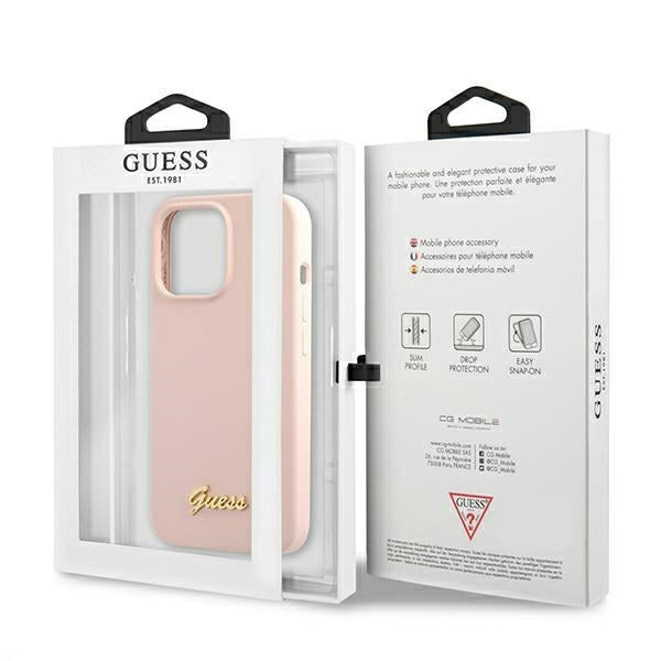 Guess MagSafe silikoninis dėklas iPhone 13/13 Pro – rožinis