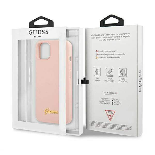 Guess MagSafe silikoninis dėklas iPhone 13 – rožinis