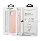 Guess MagSafe silikoninis dėklas iPhone 13 – rožinis