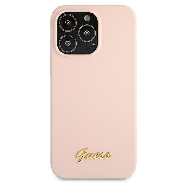 Guess MagSafe silikoninis dėklas iPhone 13 Pro Max – rožinis