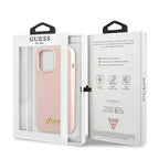 Guess MagSafe silikoninis dėklas iPhone 13 Pro Max – rožinis
