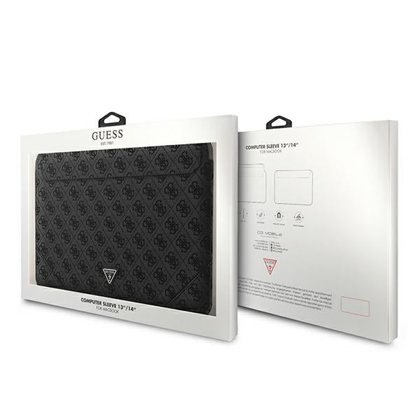 Guess 4G Uptown Triangle Logo dėklas 13-14" nešiojamajam kompiuteriui – juodas -- Laptop Bags