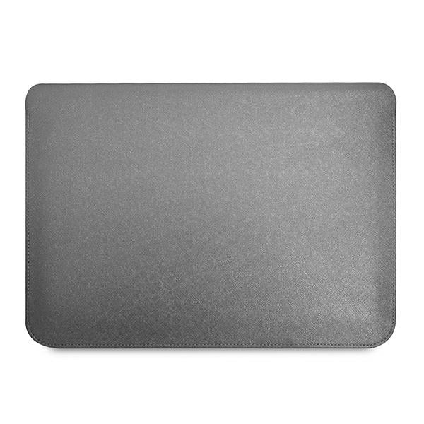 Guess Saffiano Triangle Logo dėklas 14" nešiojamajam kompiuteriui – sidabrinis -- Laptop Bags
