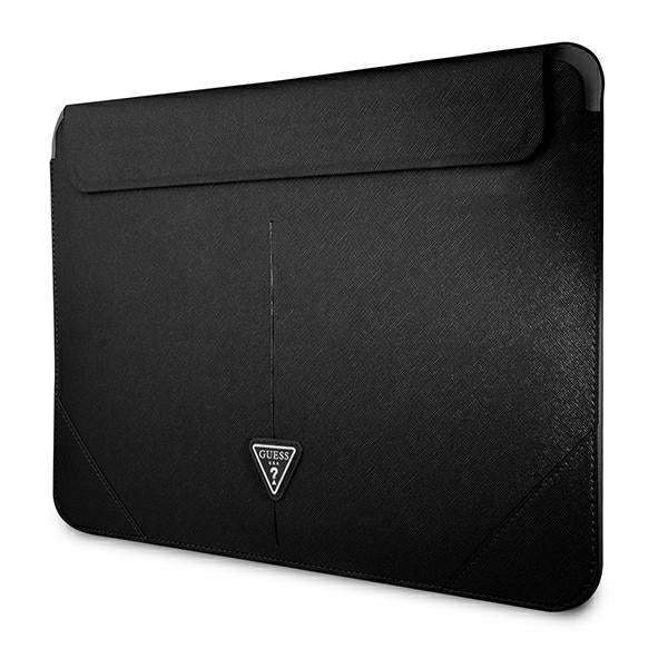 Guess Saffiano Triangle Logo dėklas 14" nešiojamajam kompiuteriui – juodas -- Laptop Bags